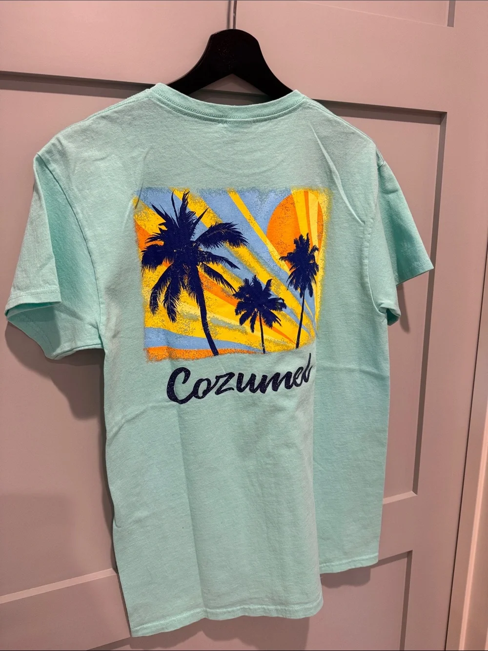 Cozumel Short-Sleeve Tee with Navy Palm Graphic